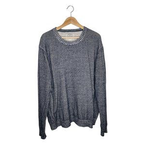 100% Cotton Navy Blue White Crew Neck Sweater Size XXL